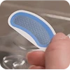 Preparing feet with a foot file.