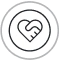 Heart with hands icon