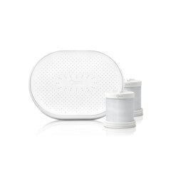 Qure white shower filter set with two replacement cartridges